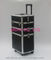 Black Pro Makeup Case With Two Locks 4mm Thickness MDF And Aluminum Panel