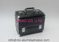 Portable Professional Rolling Makeup Case , Black Makeup Box Moistureproof