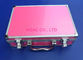 Pink Cosmetic Case 90 Degree Open , Multi - Purpose Pink Makeup Case