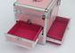 Lockable Aluminium Cosmetic Case Pink Fireproof Panel 240 * 220 * 260mm