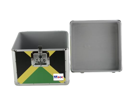 Aluminum Record Storage Casee with Jamaica Flag surface