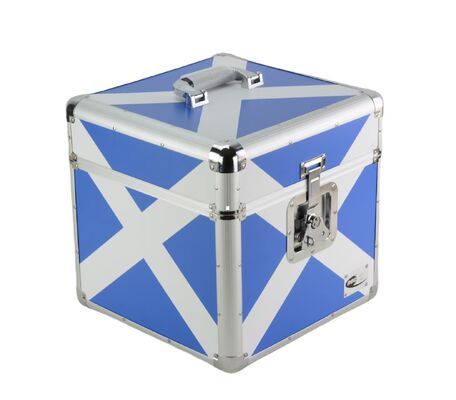 Aluminum Record Storage Casee with Jamaica Flag surface