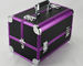Protable Anodize Purple Aluminum Vanity Cosmetic Case Size 300 * 220 * 245mm