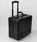 Black Small Rolling Makeup Trolley Case Size 360 * 250 * 360mm / Aluminum Pro Makeup Box