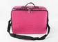 Custom Pink Makeup Bag , Red Fabric Zipper Makeup Carrying Bag