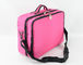 Custom Pink Makeup Bag , Red Fabric Zipper Makeup Carrying Bag