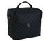 Soft Fabric Makeup Train Case With Shoulder Strap Pro Makeup Cosmetic Case Large Base Compartment