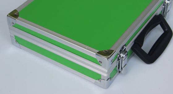 Green Alu Tool Boxes Carrying ToolCcase Fireproof Storage Tools With Foam Lining Interior