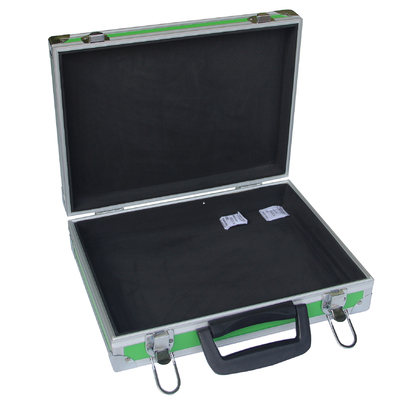 Green Alu Tool Boxes Carrying ToolCcase Fireproof Storage Tools With Foam Lining Interior