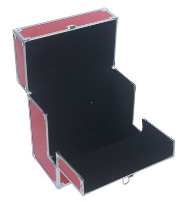 Record LP Storage Case With Unique Folding Front Flap Aluminum DVD Case Red