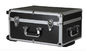 Black Aluminum Trolley Instrument Carrying Case With Dividers Insert