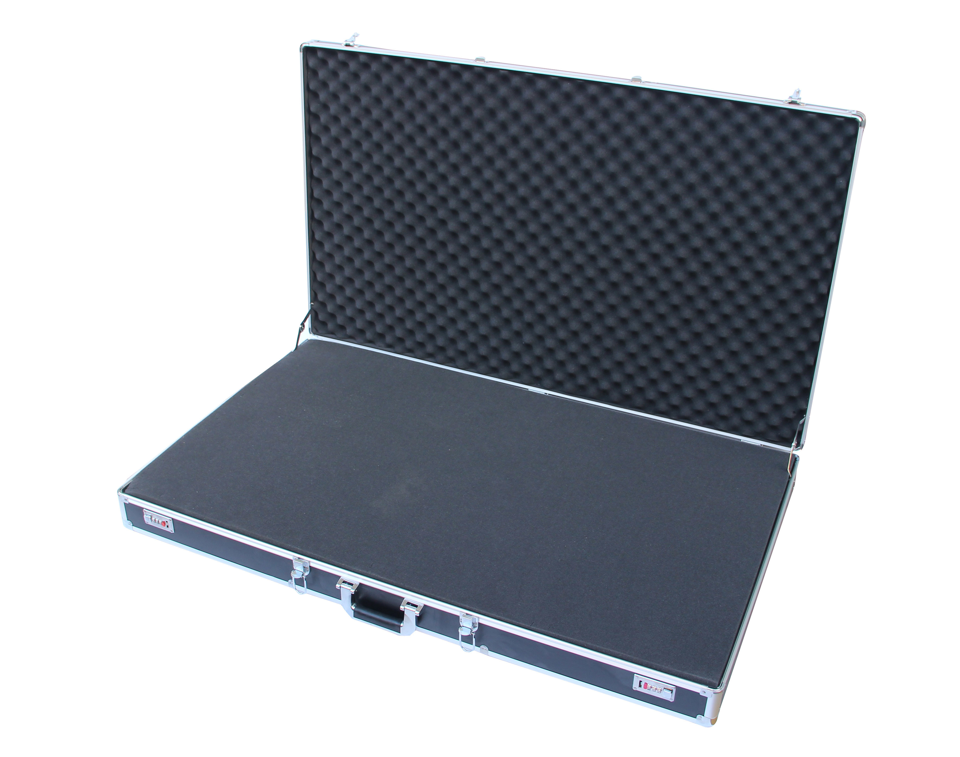 Black Large Aluminum Hard Case For Carrying Equipment Round Corner Design