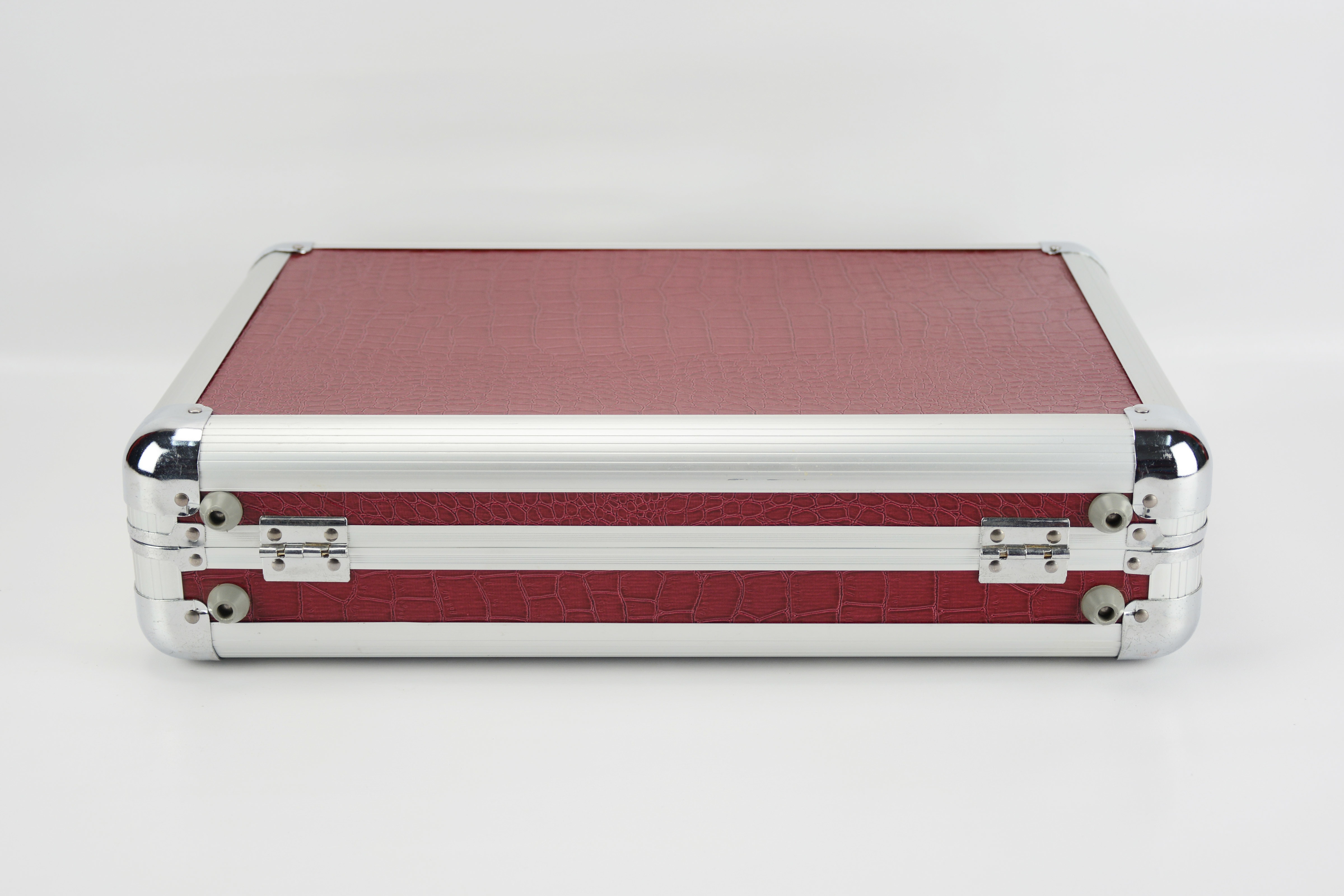 Lockable Aluminum Watch Display Case For 37 Watches Red PU Leather Material