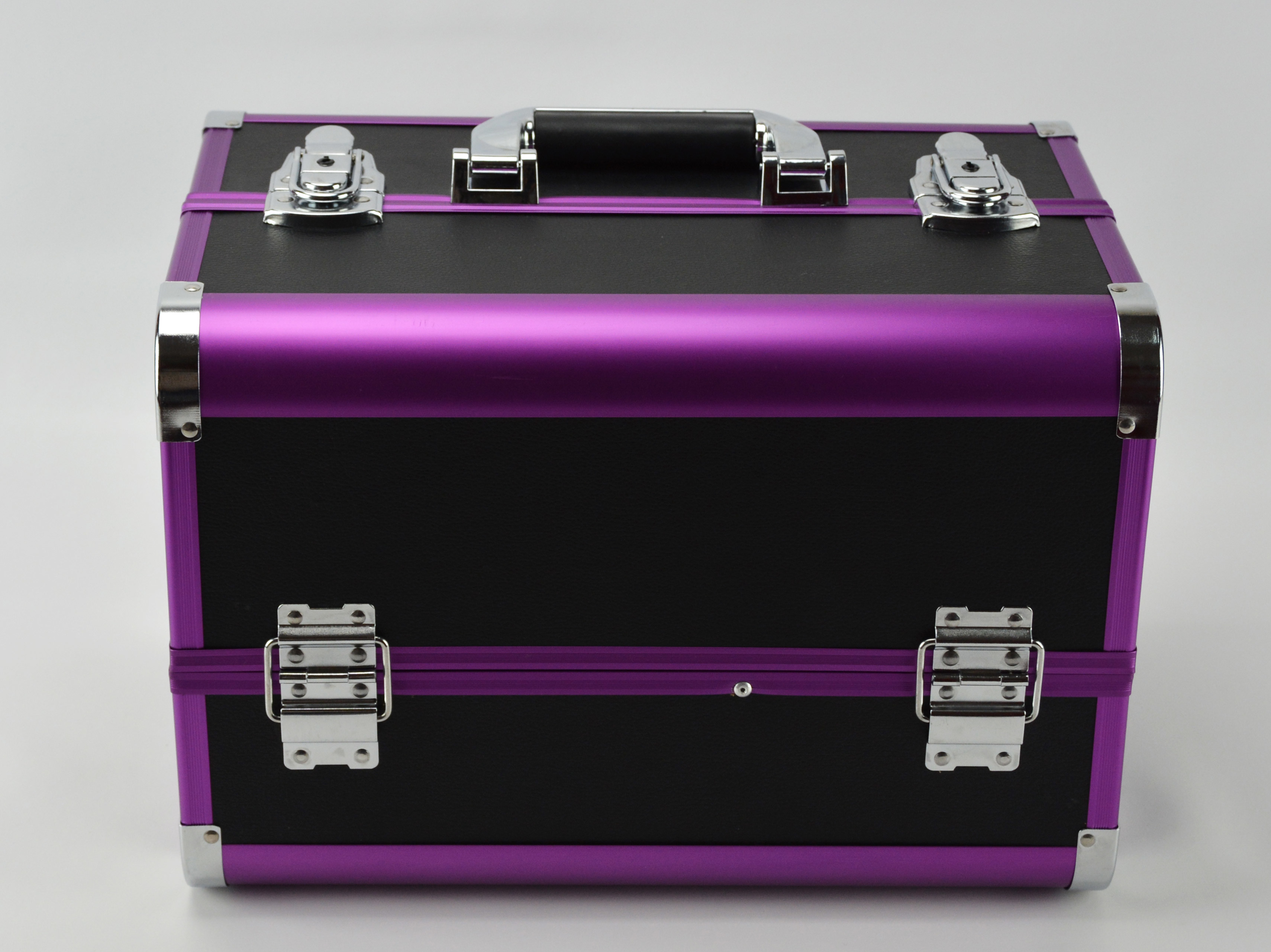 Protable Anodize Purple Aluminum Vanity Cosmetic Case Size 300 * 220