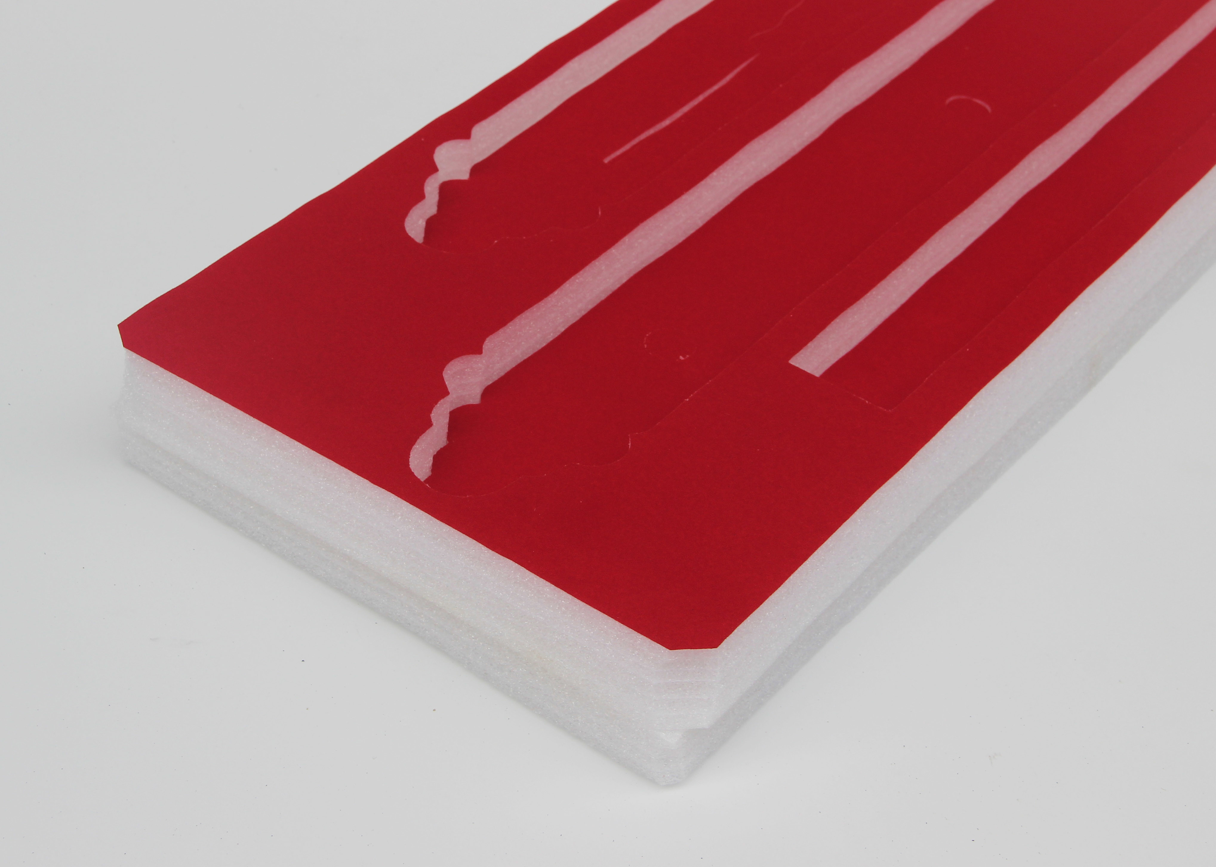 Die Cut Foam Velvet And PE Foam For Packaging Box Low Weight Die Cut Foam Inserts Case